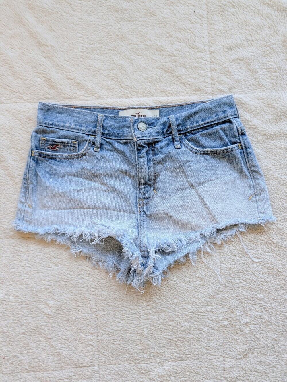 Hollister Mid Rise Raw Hem Y2K Cheeky Shorts